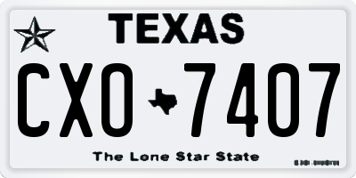 TX license plate CXO7407