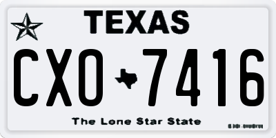 TX license plate CXO7416