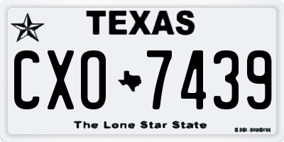 TX license plate CXO7439