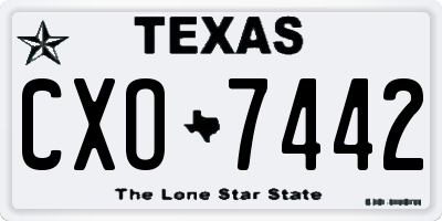 TX license plate CXO7442