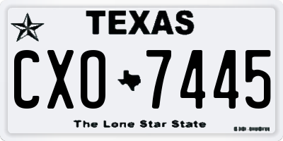 TX license plate CXO7445