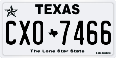 TX license plate CXO7466