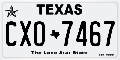 TX license plate CXO7467