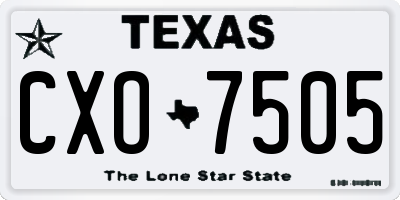 TX license plate CXO7505