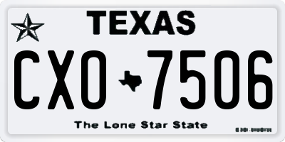 TX license plate CXO7506