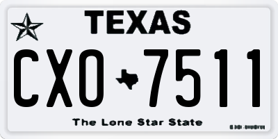 TX license plate CXO7511