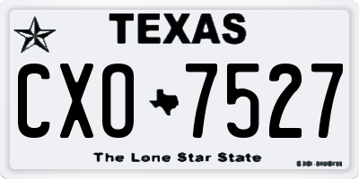 TX license plate CXO7527