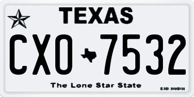 TX license plate CXO7532