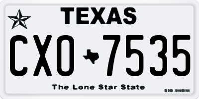 TX license plate CXO7535