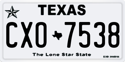 TX license plate CXO7538