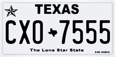 TX license plate CXO7555