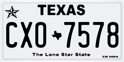 TX license plate CXO7578