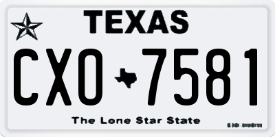 TX license plate CXO7581