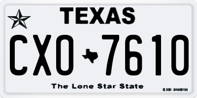 TX license plate CXO7610