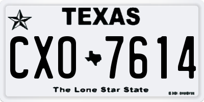 TX license plate CXO7614