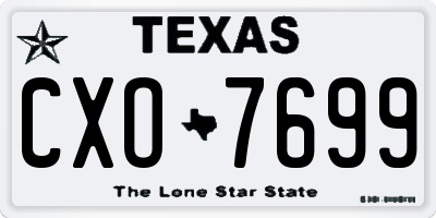 TX license plate CXO7699
