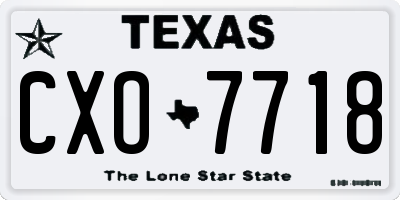 TX license plate CXO7718