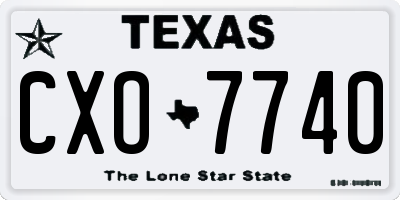 TX license plate CXO7740