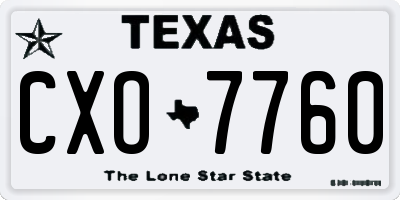 TX license plate CXO7760