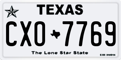TX license plate CXO7769