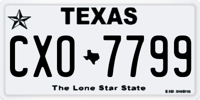 TX license plate CXO7799