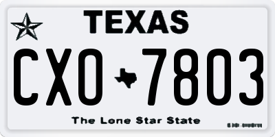 TX license plate CXO7803