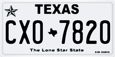 TX license plate CXO7820