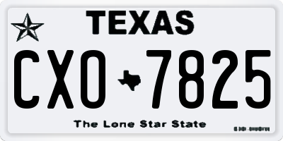 TX license plate CXO7825