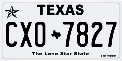 TX license plate CXO7827