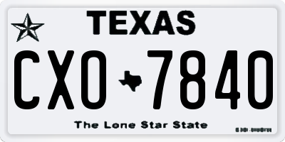 TX license plate CXO7840
