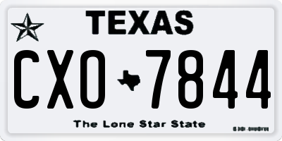 TX license plate CXO7844