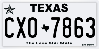 TX license plate CXO7863