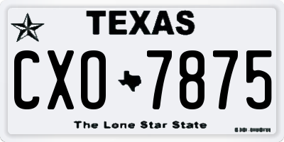 TX license plate CXO7875