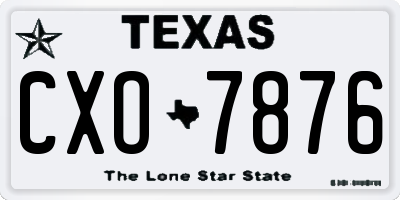 TX license plate CXO7876