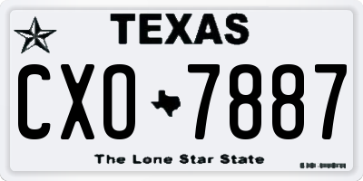 TX license plate CXO7887