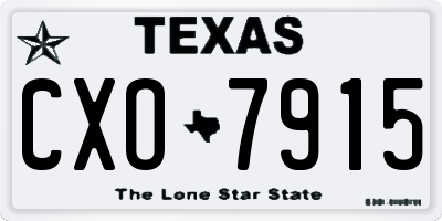 TX license plate CXO7915