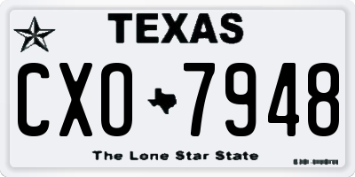 TX license plate CXO7948
