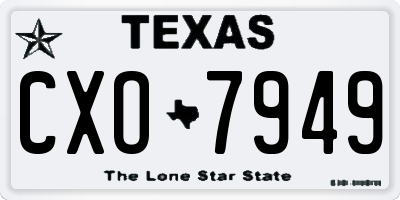 TX license plate CXO7949