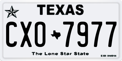 TX license plate CXO7977