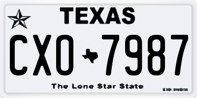 TX license plate CXO7987