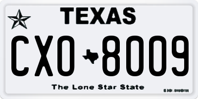 TX license plate CXO8009