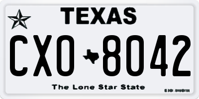 TX license plate CXO8042