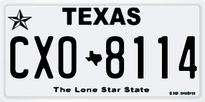 TX license plate CXO8114