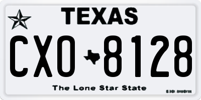 TX license plate CXO8128