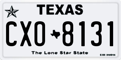 TX license plate CXO8131