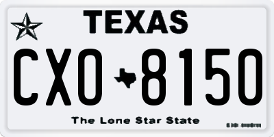 TX license plate CXO8150