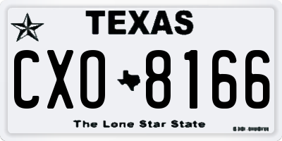 TX license plate CXO8166