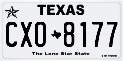 TX license plate CXO8177