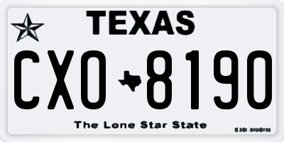 TX license plate CXO8190