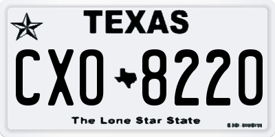 TX license plate CXO8220